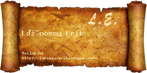 Lápossy Erik névjegykártya